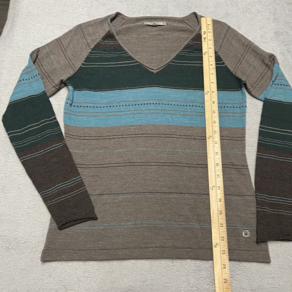 Smartwool Sweater Womens Medium Striped Merino V Neck Ethno Outdoors - Picture 7 of 7